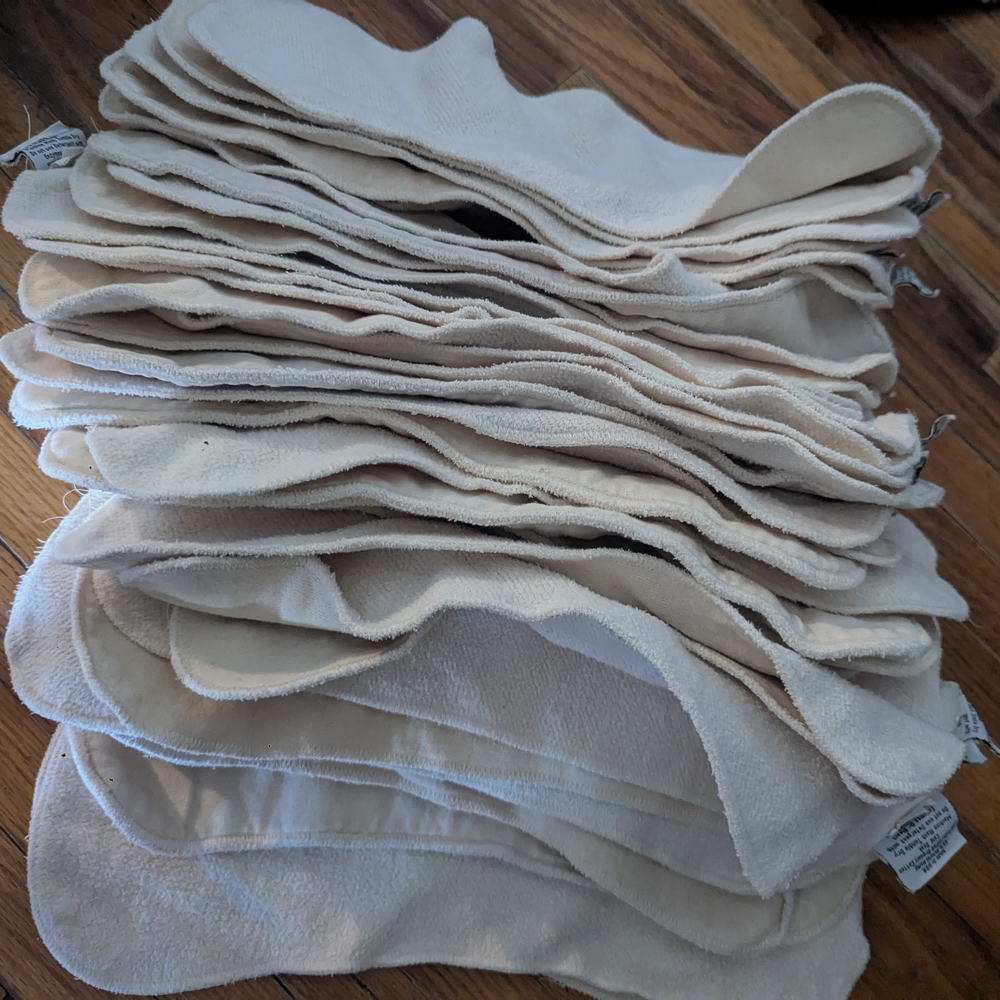 Cream Cloth Diaper Inserts